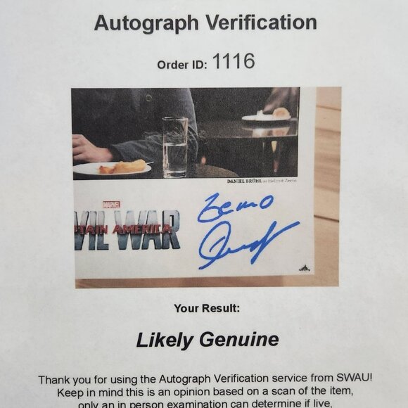 Daniel Bruhl - Helmet Zemo Custom Matted & Framed Signed/Autographed Photo - Picture 3 of 3